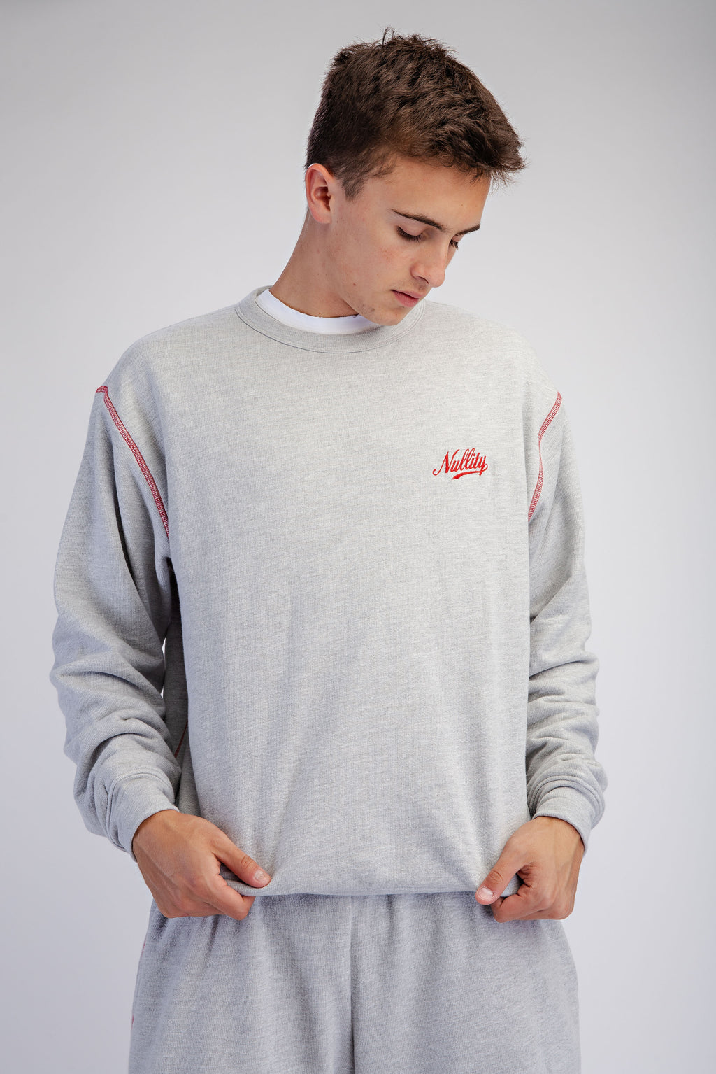 Heather Grey 2-Way Reversible Sweatshirt